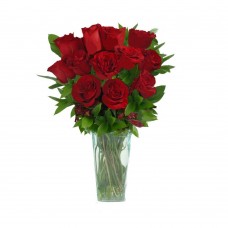 Romantic Rose - 12 Stems Vase